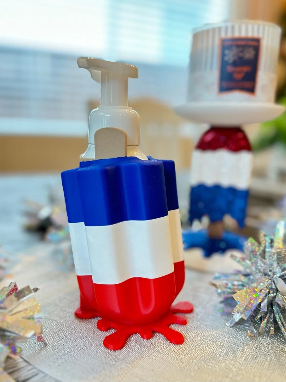 Patriotic Rocket Pop Popsicle Foaming Soap Holder for Bath & Body Works Bottle